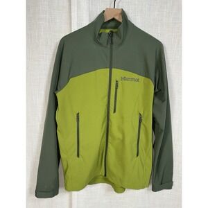 Marmot Men's Medium Soft Shell Jacket M3 Green Full Zip Hiking Active Windproof